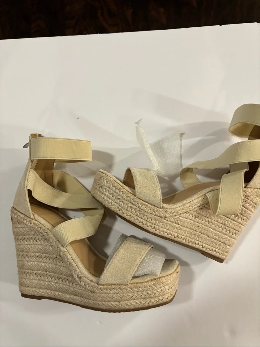 Women's Beige Strappy Block Heel Sandals